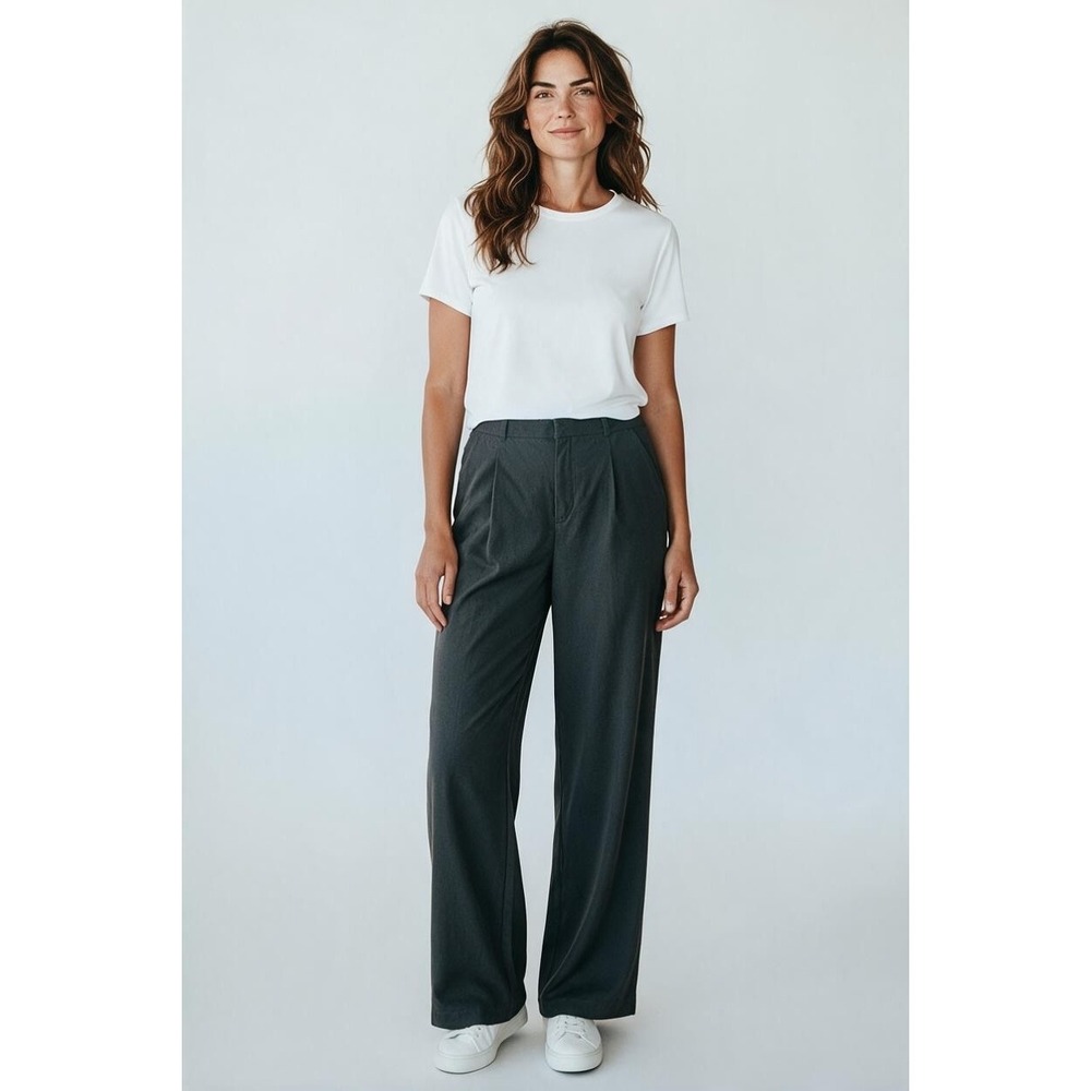 Old Navy SleekTech High-Rise Go-Dry Wide Leg Pants black with pockets Womens L